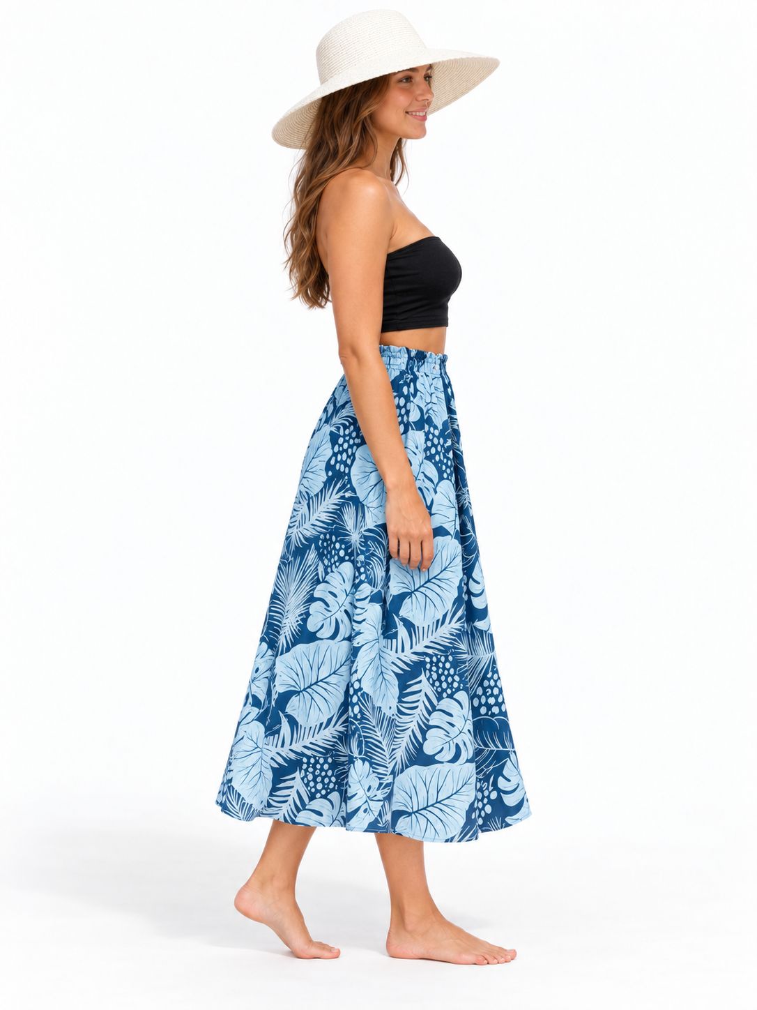 Indoblu - LLS - Ladies Flowy Skirt - Broad Leaf - Navy