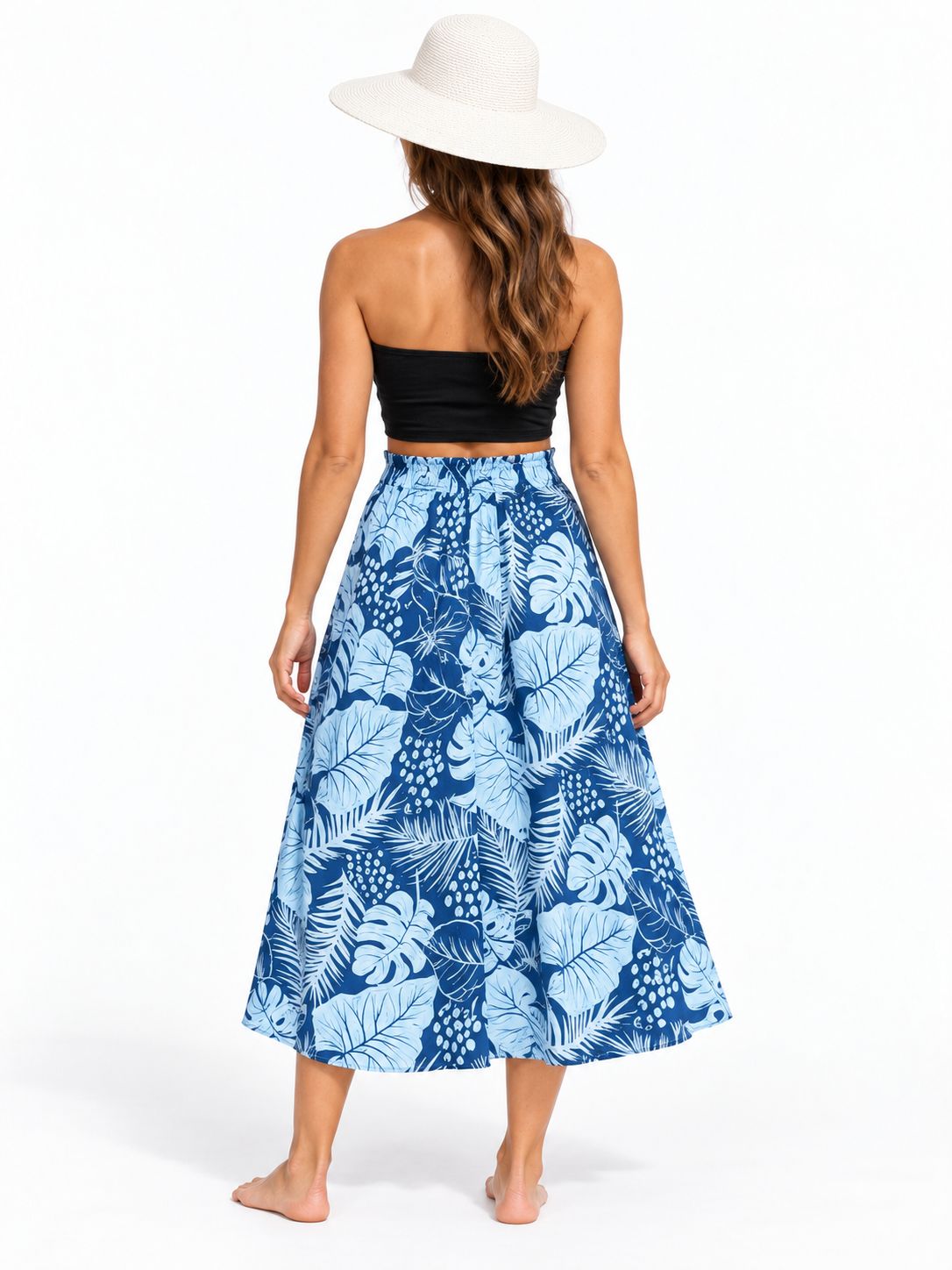 Indoblu - LLS - Ladies Flowy Skirt - Broad Leaf - Navy