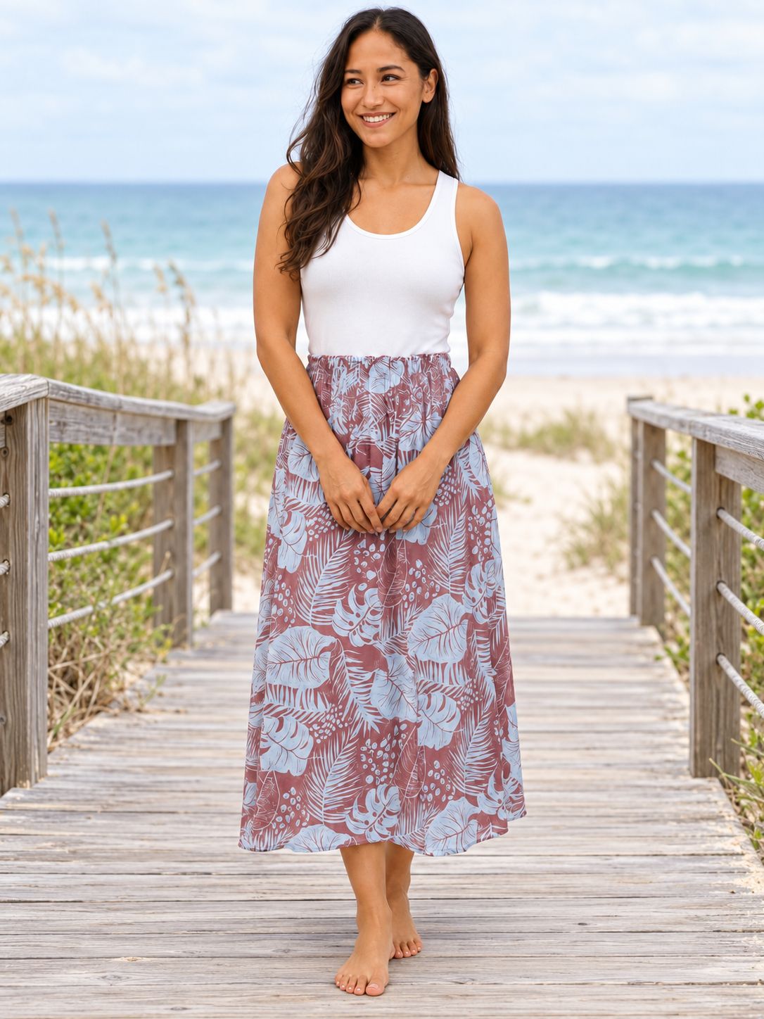Indoblu - LLS - Ladies Flowy Skirt - Broad Leaf - Salem