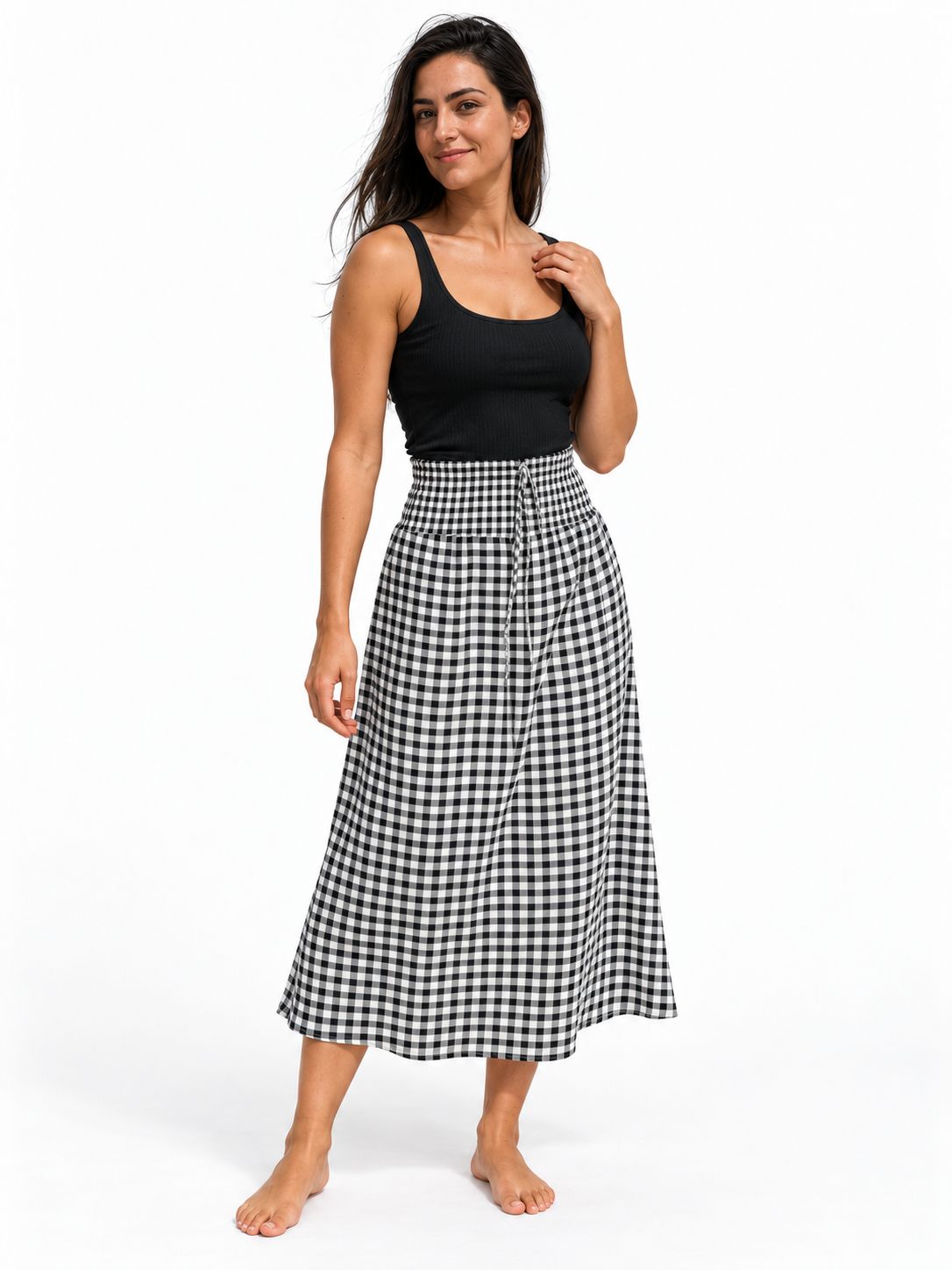 Indoblu - LLS - Ladies Flowy Skirt - Checks - Hitman