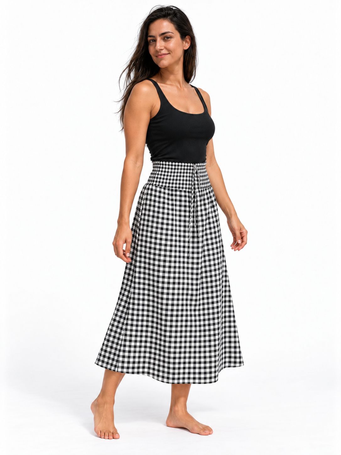 Indoblu - LLS - Ladies Flowy Skirt - Checks - Hitman
