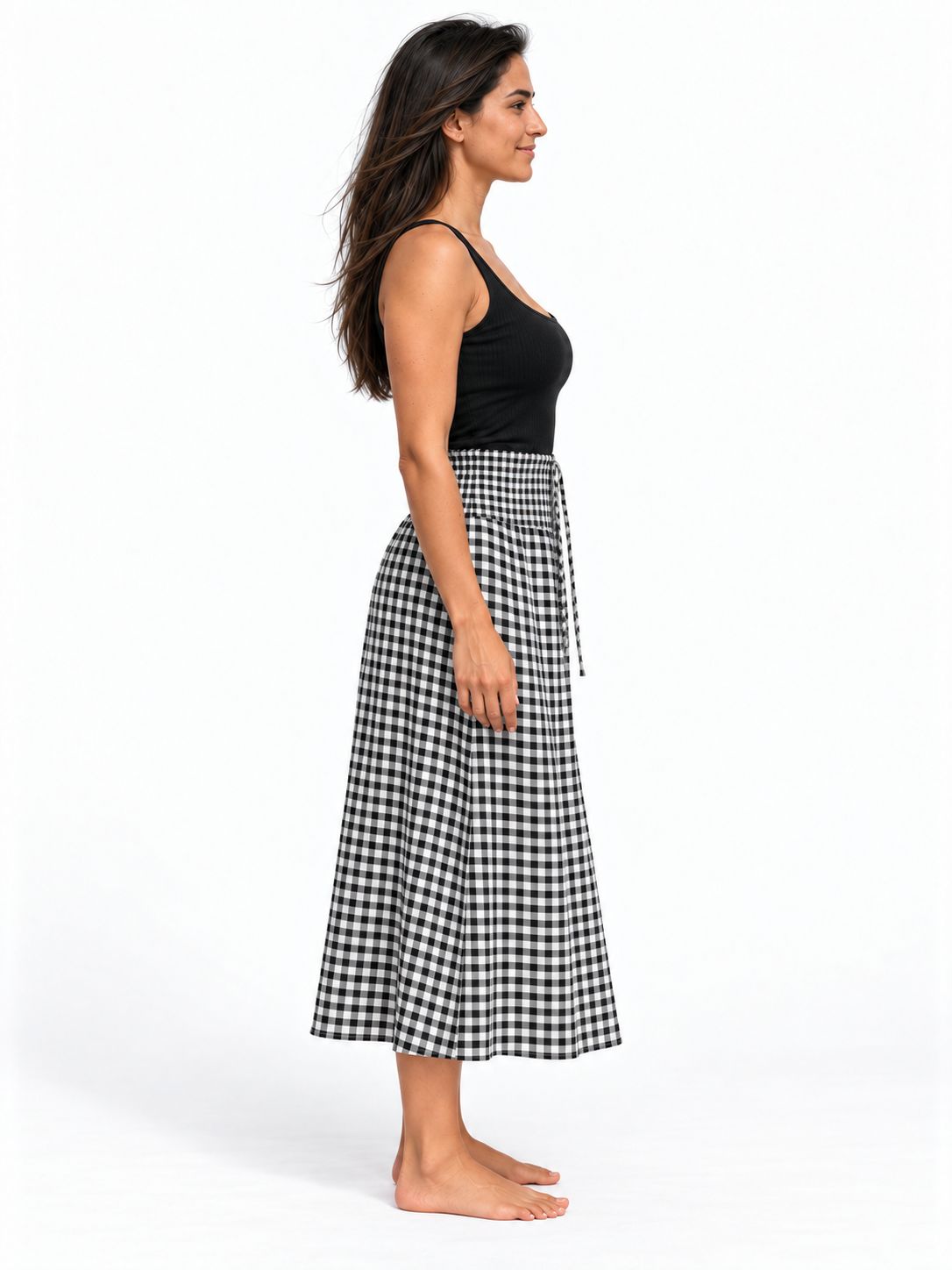 Indoblu - LLS - Ladies Flowy Skirt - Checks - Hitman