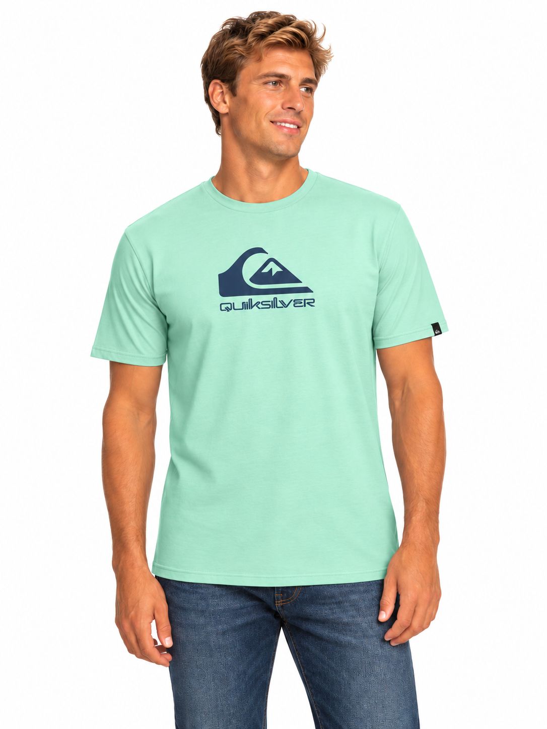 Quiksilver - Tee - Corp Logo SS - Brook Green, Sizes: Small