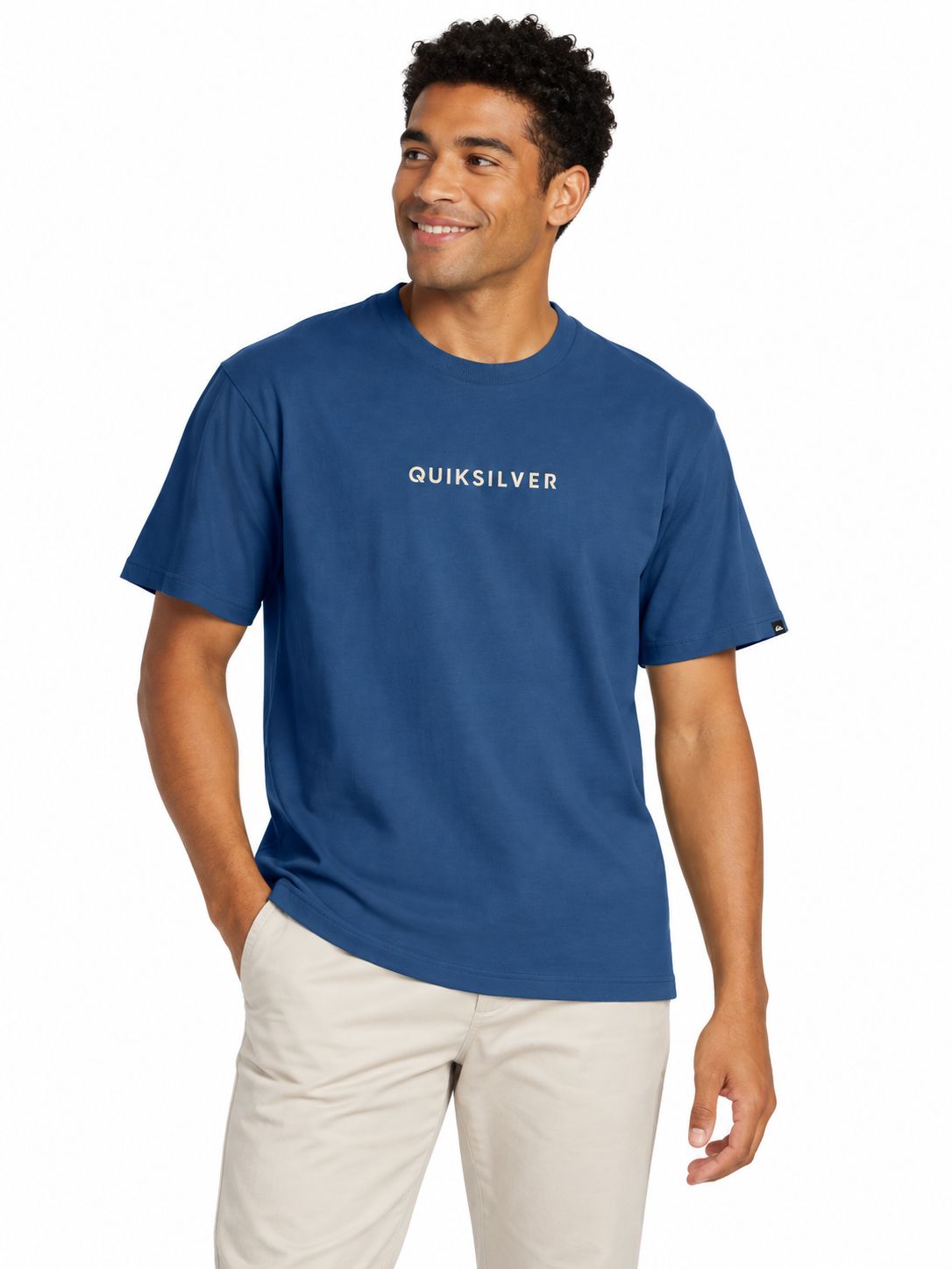 Quiksilver - Tee - Word Mark SS - Dark Denum - QSSTM6668, Sizes: Small