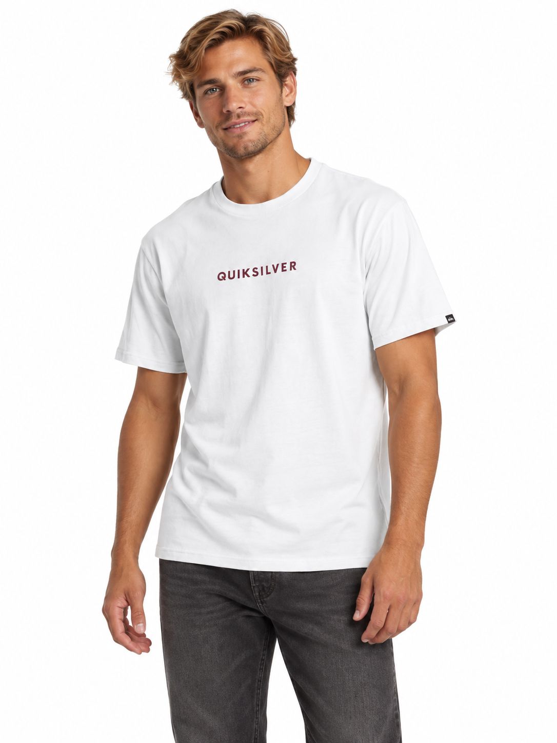 Quiksilver - Tee - Word Mark SS - White - QSSTM6668, Sizes: Small