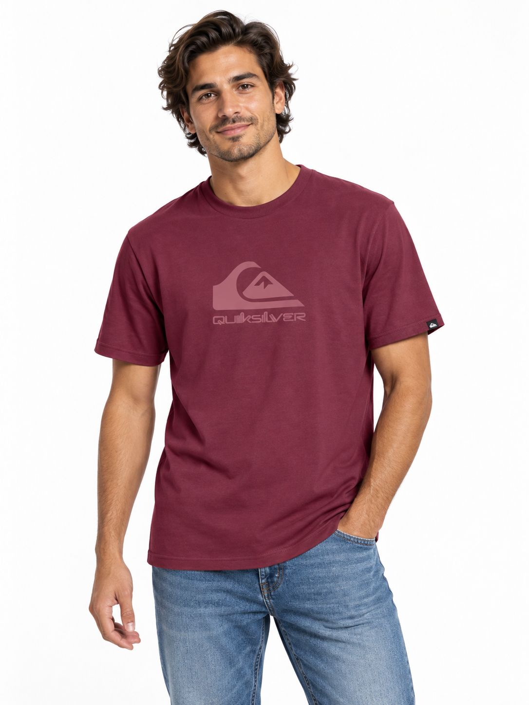Quiksilver - Tee - Corp Logo SS - Oxblood Red - QPTM6187, Sizes: Small