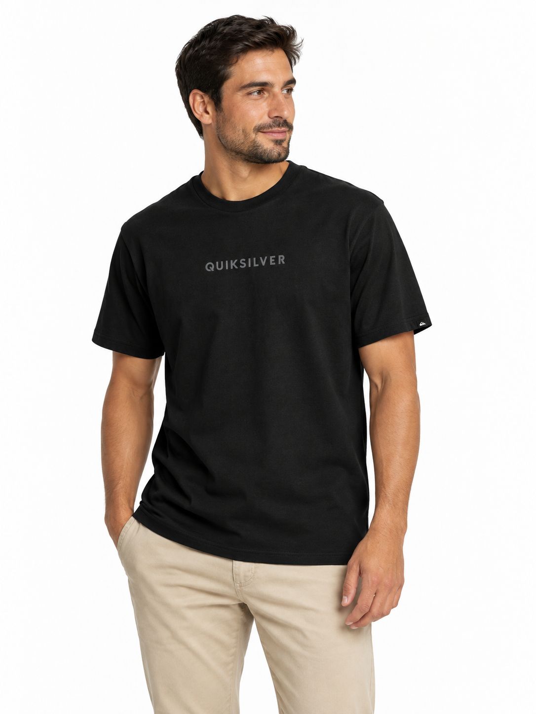 Quiksilver - Tee - Word Mark SS - Black - QSSTM6668, Sizes: Small