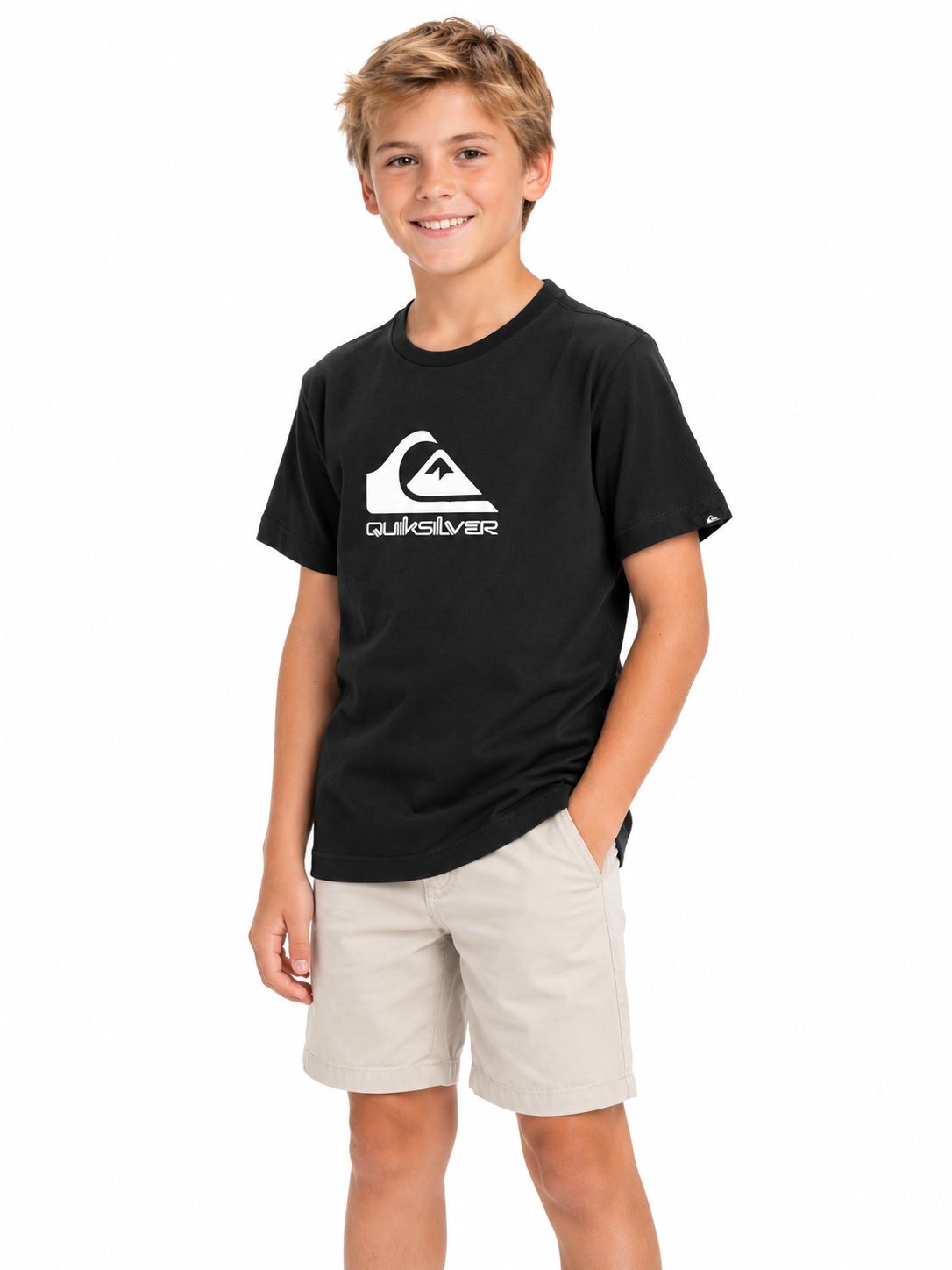 Quiksilver - Youth - Corp Logo Boys SS - Black, Sizes: 8