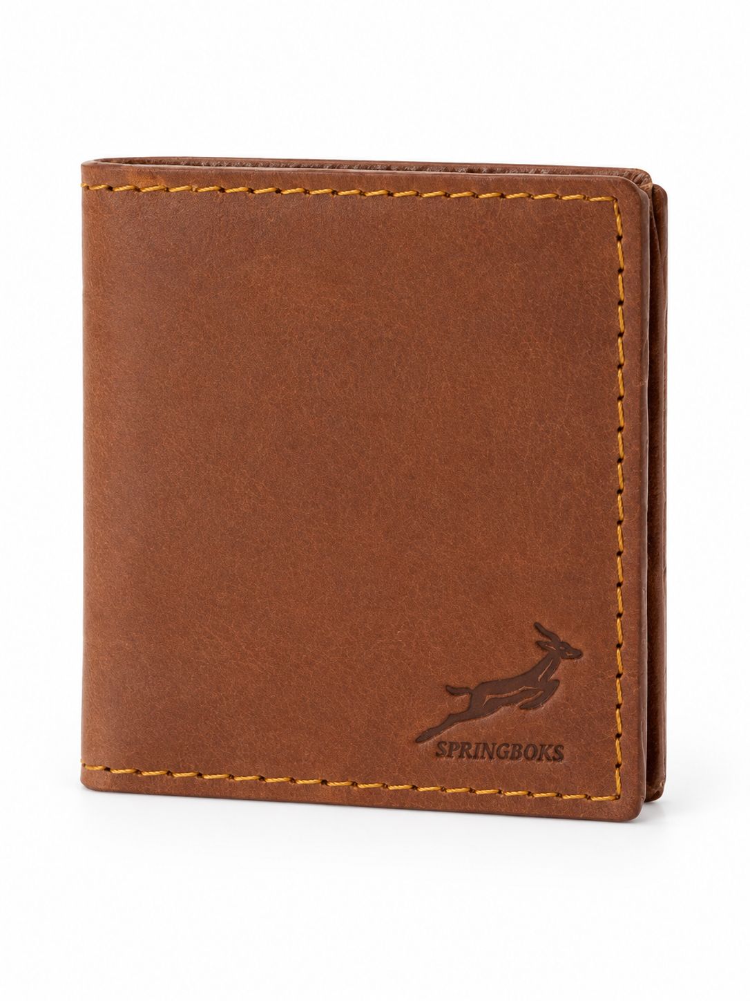 Old School *Springboks Leather Double Cardholder - Brown
