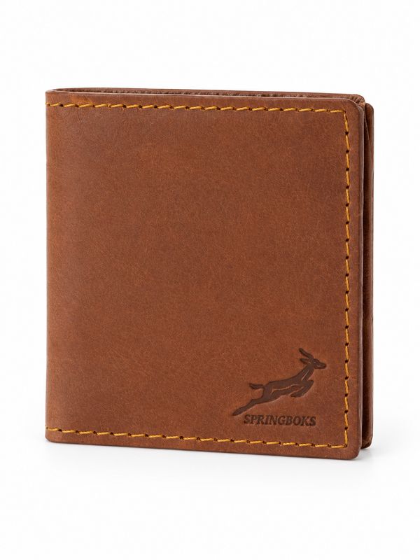 Old School *Springboks Leather Double Cardholder - Brown