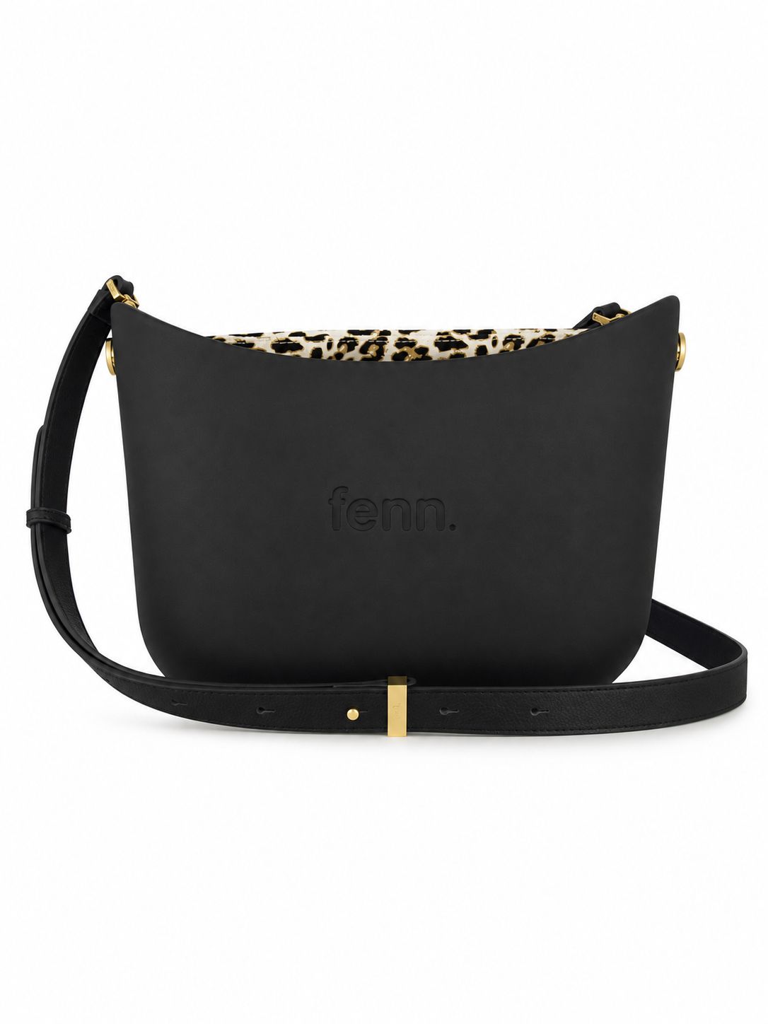 Fenn Messenger Bag-Black-Pattern Inner-Gold Zip