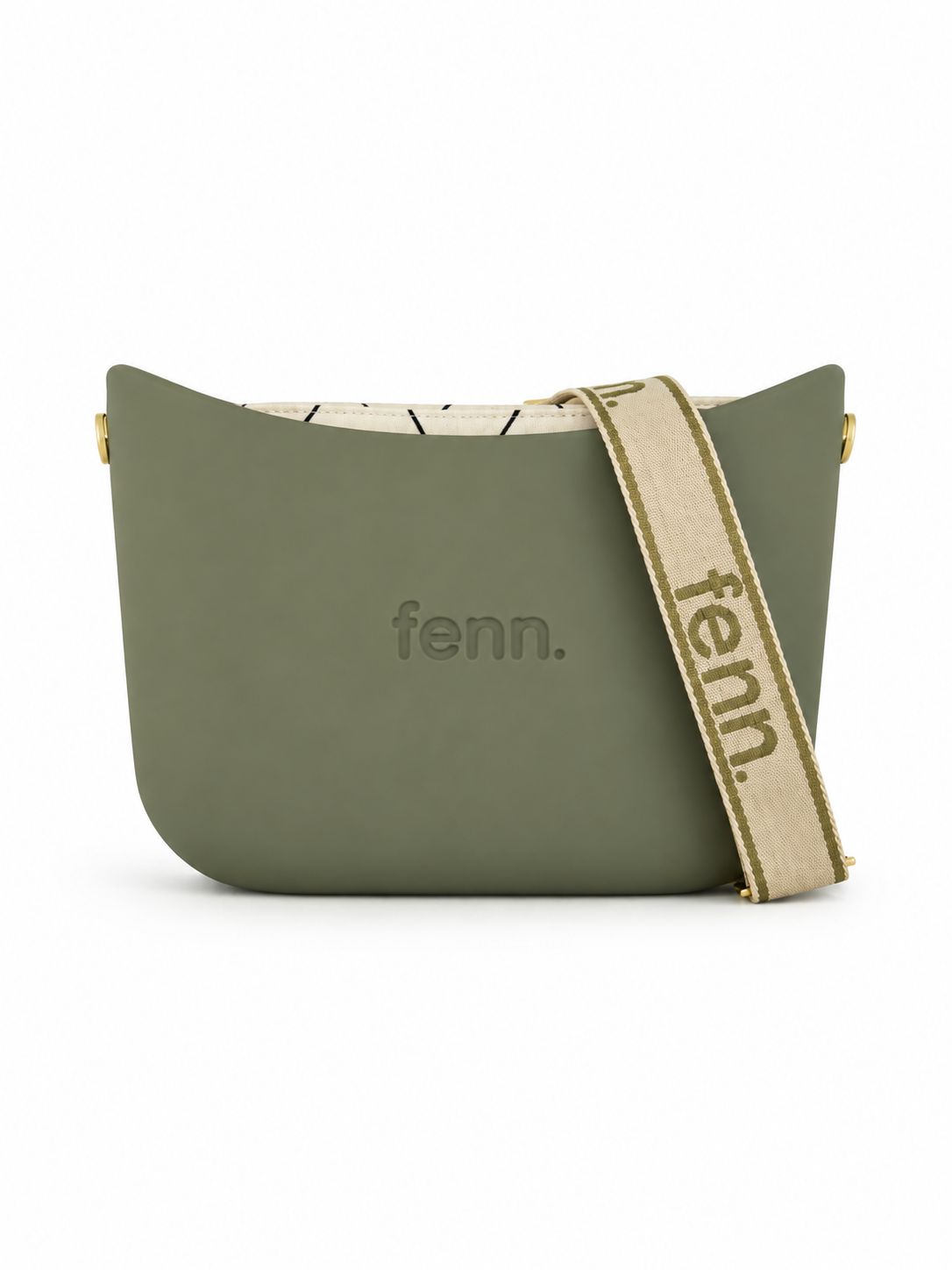 Fenn Messenger Bag-Watercress-Pattern Inner -Gold Zip