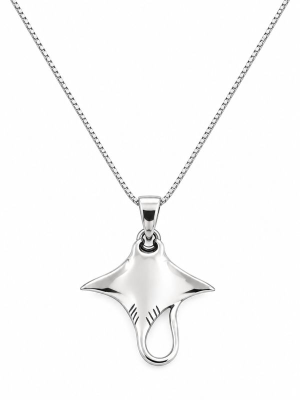 Stingray Necklace plain silver