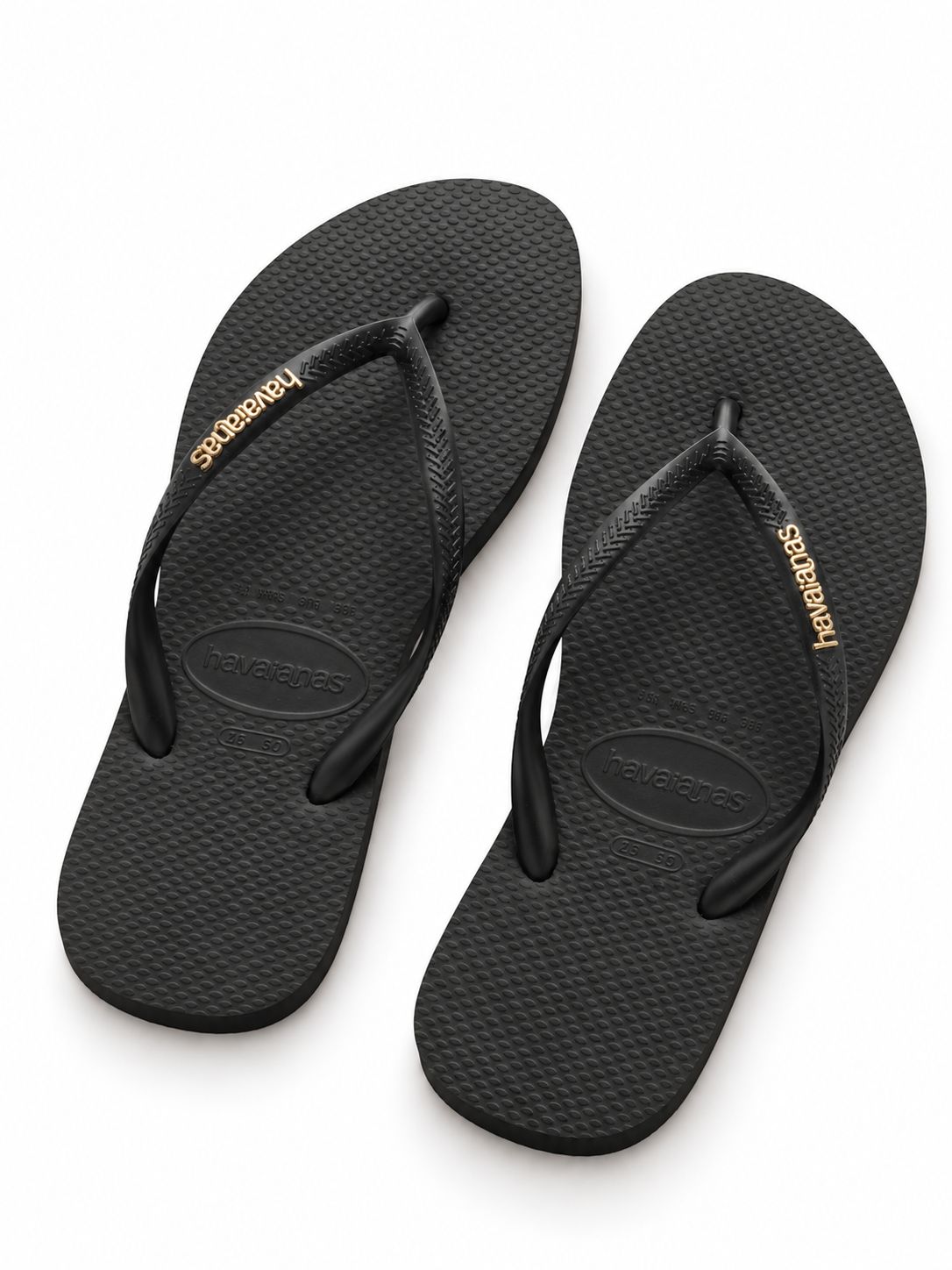 Havaianas - Slim Logo Metallic Black, Sizes: W35/36