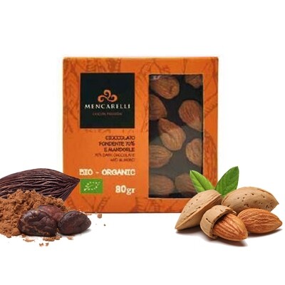 CIOCCOLATO FONDENTE 70% MANDORLE BIOLOGICO  - 80 gr