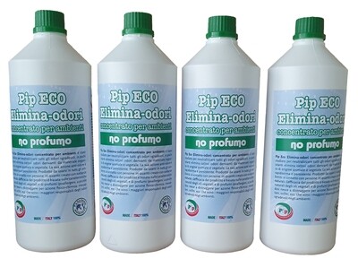 Elimina Odori Eco concentrato NO-PROFUMO 
Pip Conf. x 4 Flaconi da 1 Litro pari a 40 litri P.uso