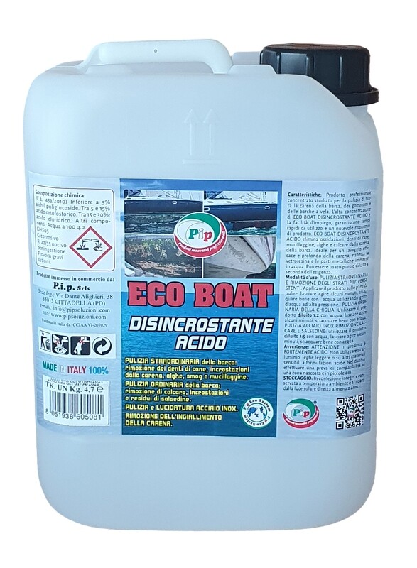 Disincrostante Acido Concentrato per Natanti Pip Eco Boat TK UN LT. 5