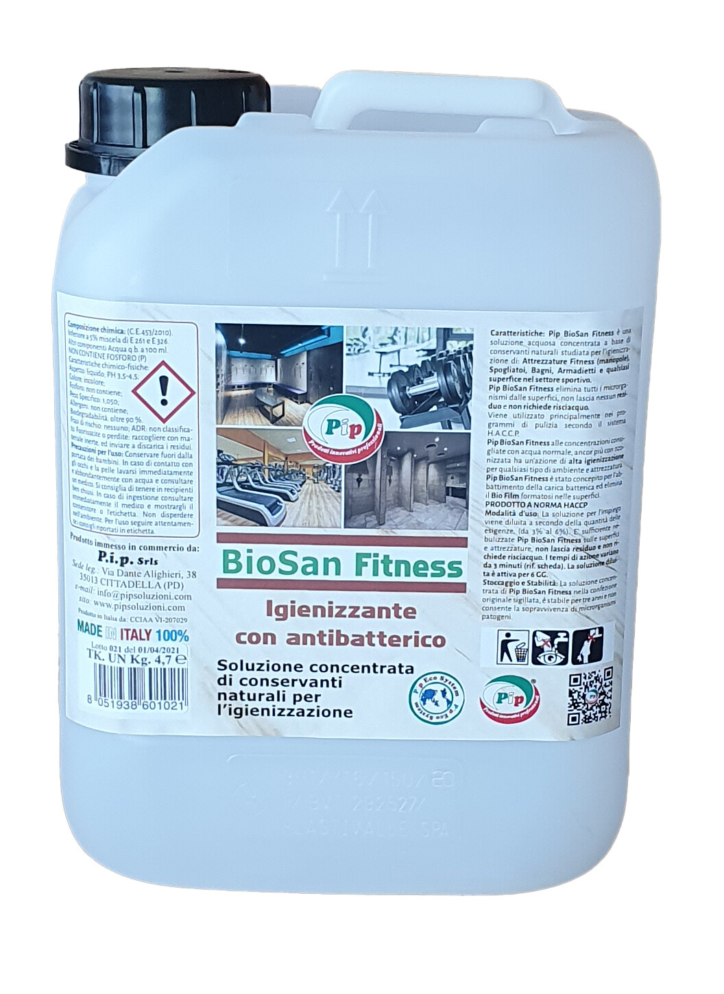 Igienizzante con Antibatterico Pip BioSan Fitness TK UN 4,7 pari a 150 LT. P.Uso