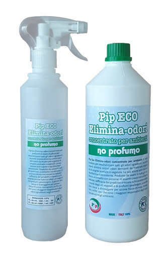 Elimina-odori Disabituante concentrato No-Profumo Pip 1 FL. LT.1, Pari a 10 Litri di prodotto pronto all'uso + Vapo