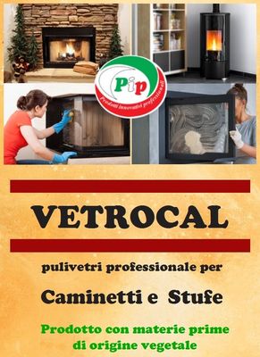 Pip Vetrocal Pulivetri Professionale Ecologico per Caminetti e Stufe Conf.da 2 Flaconi da 1 litro vapo