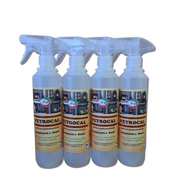 Pip Vetrocal Pulivetri Professionale Ecologico per Caminetti e Stufe Conf. da 4 Flaconi vapo