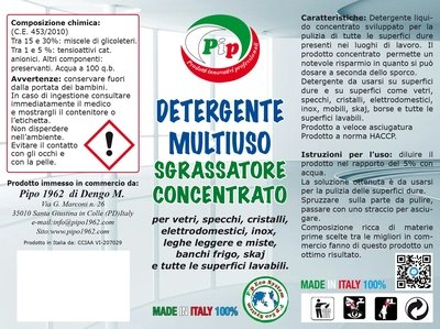 Pulizia, Sanificazione e Deodorizzazione di: Auto, Camper e Pullman. Pip 3 Automotive:  , Kit Ecologico composto da 3 soluzioni concentrate ml.500 + Vapo, pari a 36 litri di prodotti pronto all'uso.