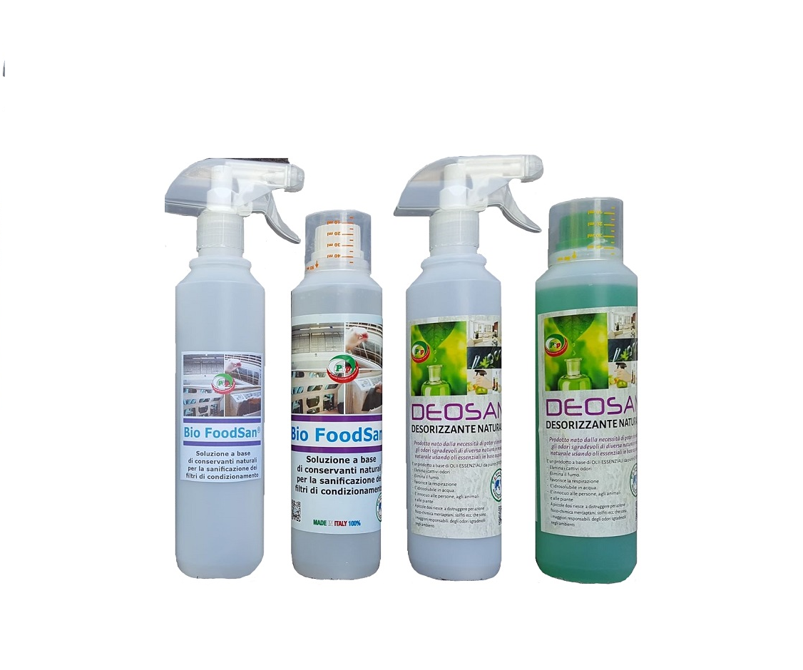 Sanificazione e Deodorizzazione Naturale degli Ambienti Pip House1 Kit composto da 2 FL. ml.500 Soluzioni concentrate ecologiche
