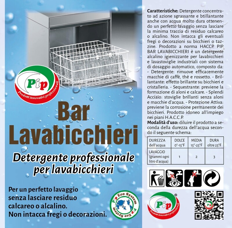 Pip Bar Detergenti e Brillantante per Lavabicchieri Bar Kit 3+1 TK T5