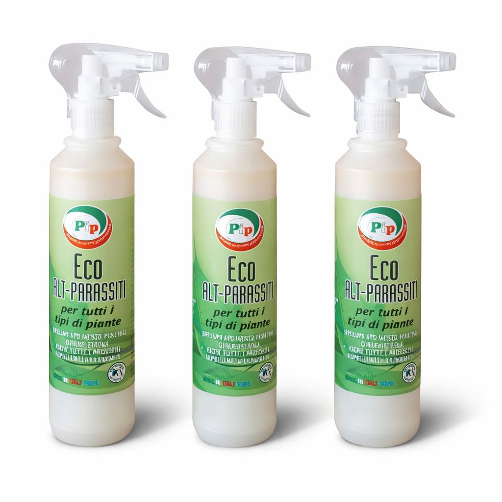 PIP Eco Alt Parassiti, Antiparassitario Ecologico con olio di Neem per Tutti i Tipi di Piante, Fiori e Orto Confezine da 3 FL. ML.500 Vapo