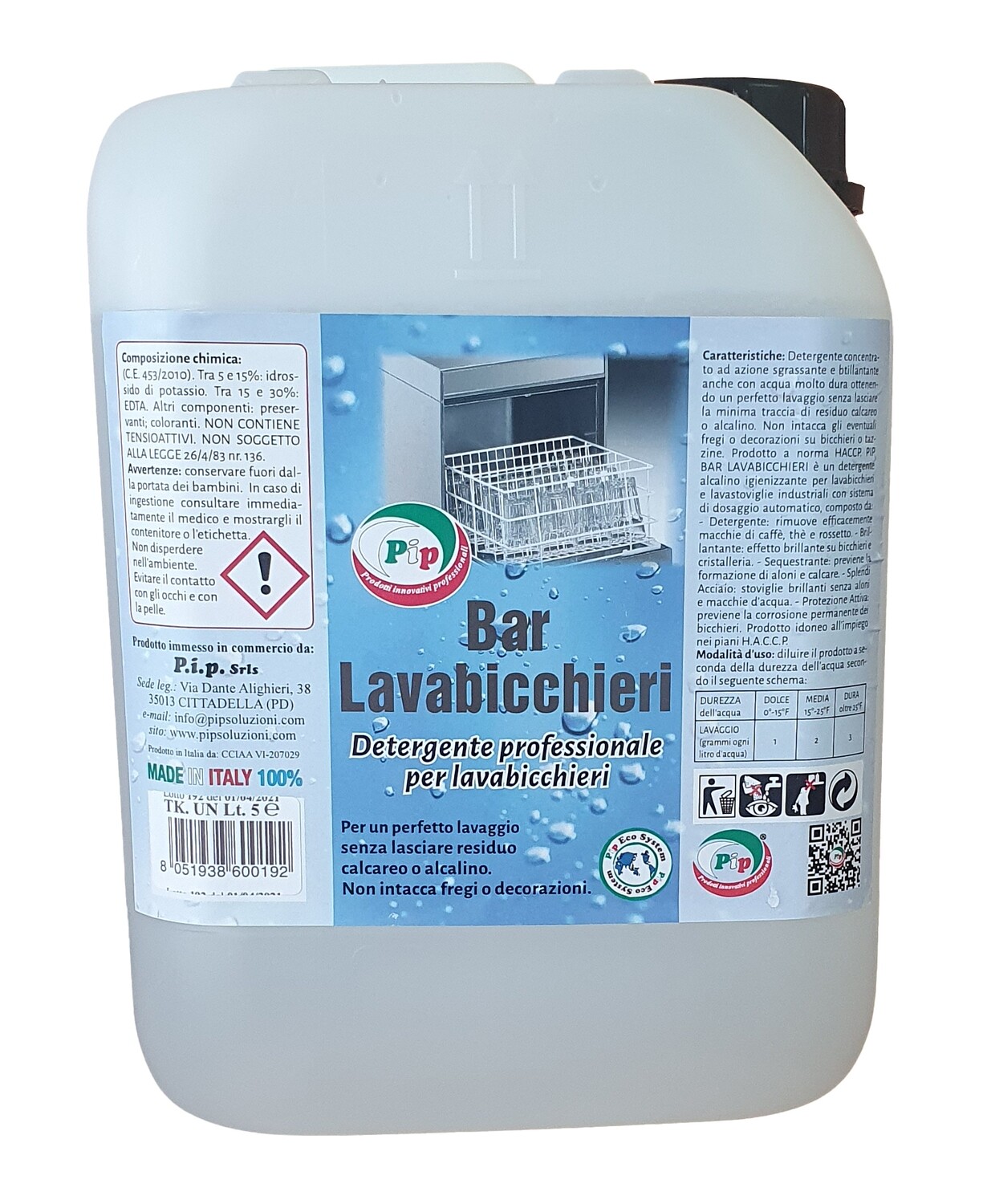 Pip Bar Lavabicchieri Professionale Bar Pip TK LT. 5