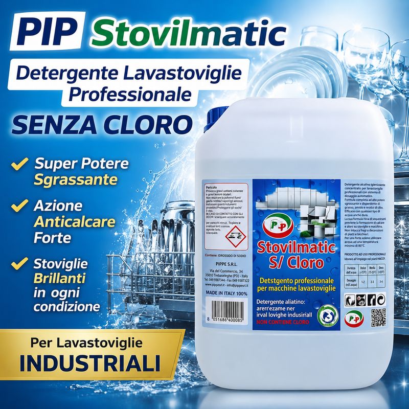 Detergente Professionale per Lavastoviglie Pip Stovilmatic TK UN LT. 5