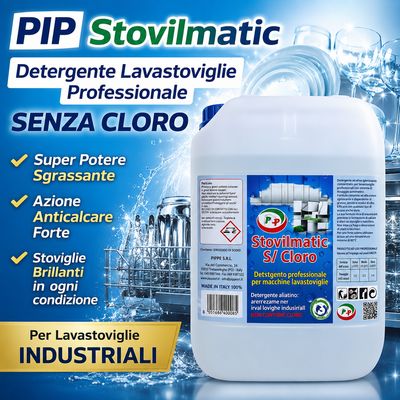 Detergente Professionale per Lavastoviglie Pip Stovilmatic TK UN LT. 5