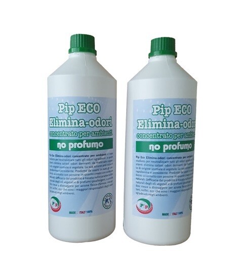 Pip Elimina Odori No-Produmo per ambienti Conf. x 2 Flaconi da 1 Litro pari a 20 litri P.uso Pip Elimina Odori No-Produmo per ambienti Conf. x 2 Flaconi da 1 Litro pari a 20 litri P.uso