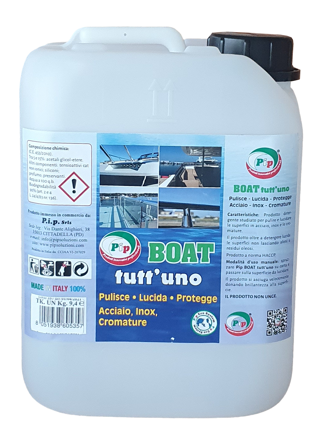 Pip  Tutt'Uno Pulitore, Lucidante, Protettore: Acciaio, Inox e Cromature. TK UN LT.5