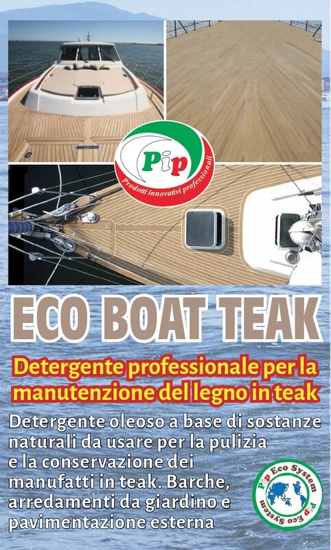 PIP Eco Boat Teak Detergente per Legno in Teak – Nutriente Oleoso Naturale – Per Barche, Yacht, Arredi da Giardino e Pavimentazioni Esterne – Uso Professionale
