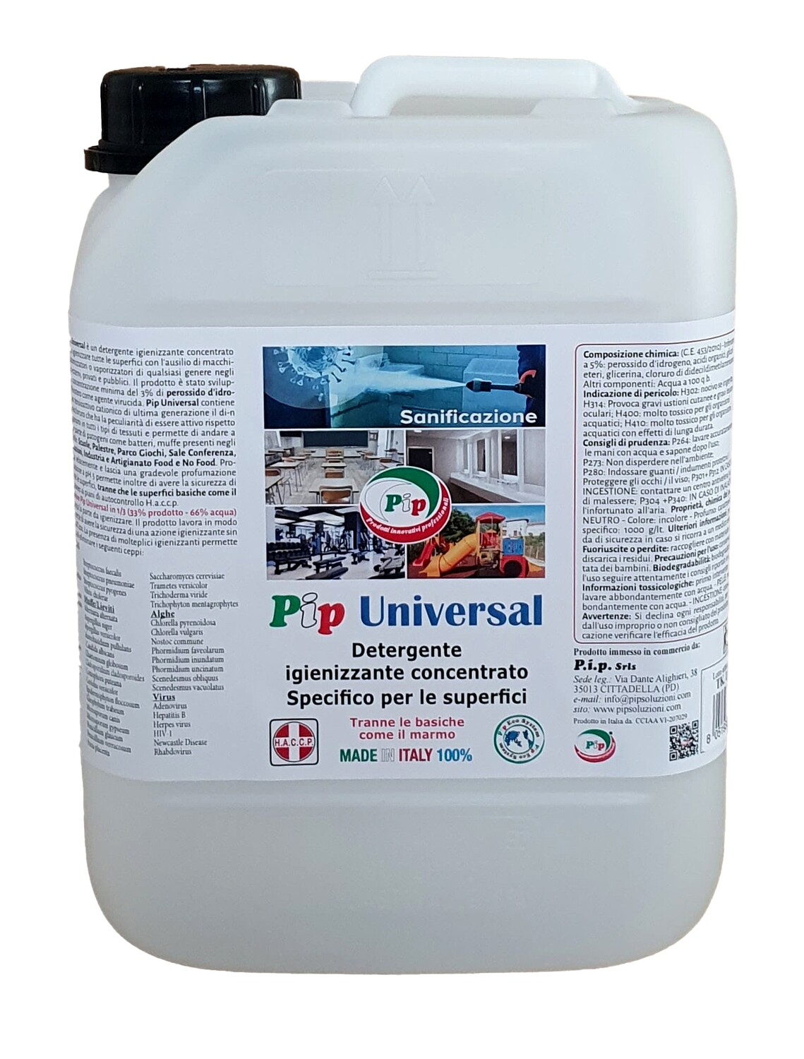 Pip Universal Detergente Igienizzante TK. UN LT. 5 pari a 15 LT. Pronto All'Uso