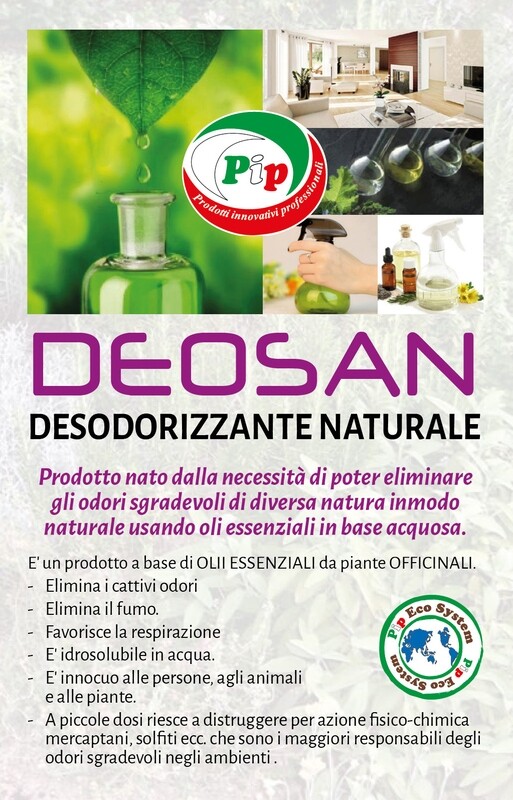 Pip Deosan Desodorizzante Naturale concentrato, conf. 2 FL. LT.1 + vapo, pari a 20 litri pronto all'Uso