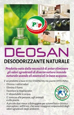 Pip Deosan Desodorizzante Naturale concentrato, conf. 2 FL. LT.1 + vapo, pari a 20 litri pronto all'Uso