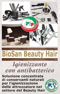 Pip BioSan Beauty Hair Igienizzante Antibatterico per Attrezzature da Parucchieri, Estetiste, Tatuatori. , TK. UN LT. 5 Pari a 150 Litri di prodotto pronto all'uso