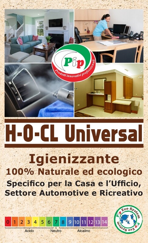 PIP H-O-CL Universal Detergente Igienizzante 100% Naturale ed Ecologico Superconcetrato , Kit 3FL.da ml.500 + Vapo, Specifico per la Casa, Ufficio, settore Automotive e Ricreativo