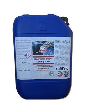 Pip Degreaser Super Strong A-89 Detergente Superconcentrato per Autofficine e Metalmeccanica, Detergente Sgrassante Disincrostante TK Un 5 Litri