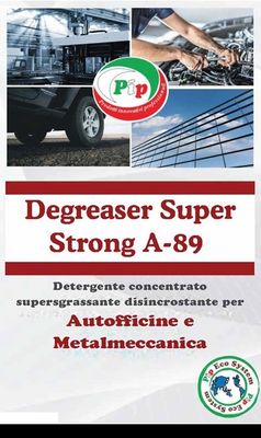 Pip Degreaser Super Strong A-89 Detergente Superconcentrato per Autofficine e Metalmeccanica, Detergente Sgrassante Disincrostante TK Un 5 Litri