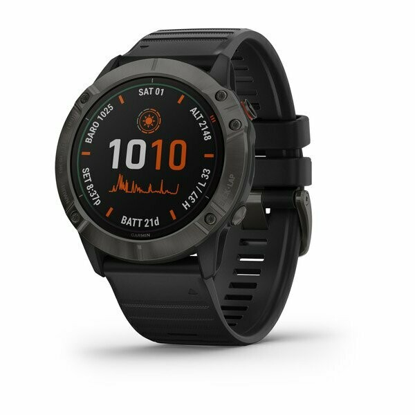 Garmin Fenix 6x - Pro Solar Edition ,Titanium Carbon Gray DLC con Black Band
