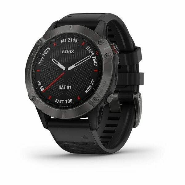 Garmin Fenix 6 - Sapphire Edition - Carbon Gray DLC with Black Band