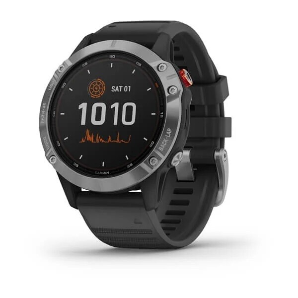 Garmin Fenix 6 - Solar Edition - Silver con cinturino black