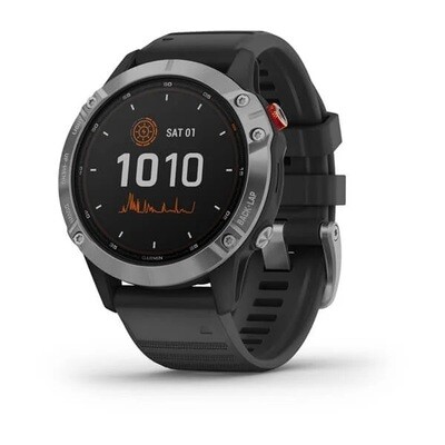 Garmin Fenix 6 - Solar Edition - Silver con cinturino black