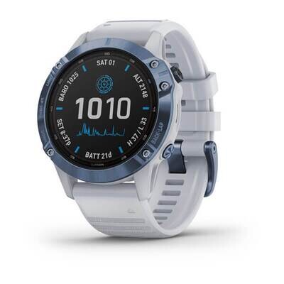Garmin Fenix 6 - Pro - Solar Edition - Mineral blue con cinturino whitestone