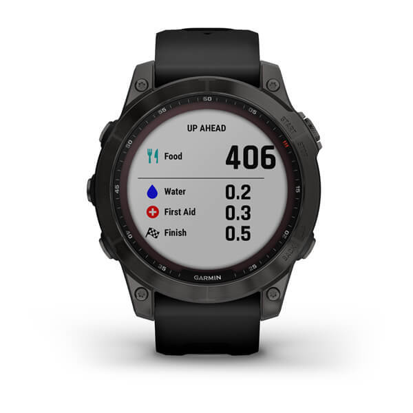 Garmin Fenix 7 Sapphire Solar Titanium Carbon Grey DLC con cinturino Black Garmin Fenix 7 Sapphire Solar Titanium Carbon Grey DLC con cinturino Black