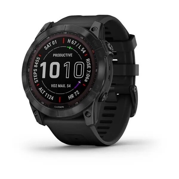 Garmin Fenix 7X Sapphire Solar Titanium Black DLC con cinturino Black