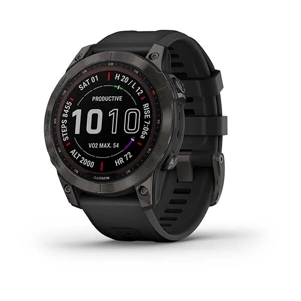 Garmin Fenix 7 Sapphire Solar Titanium Black DLC con cinturino Black